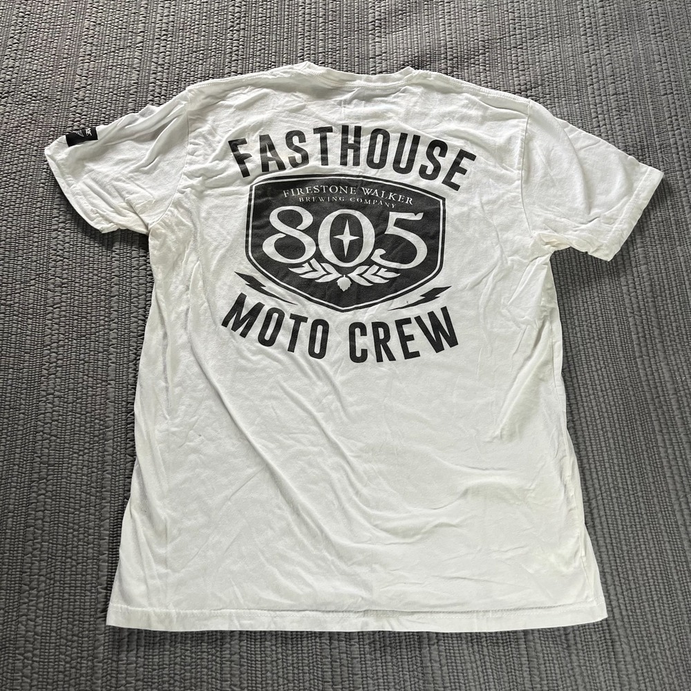 Fasthouse White Lightning West Coast Gas & Beer T-Shirt White Large Men's Tee